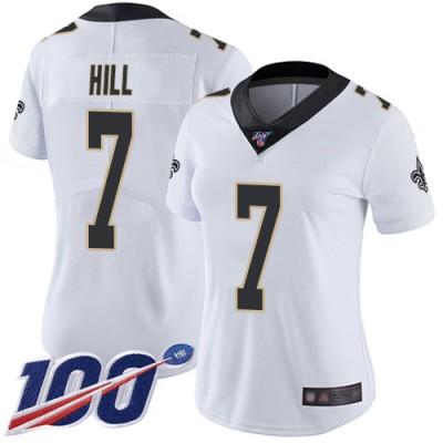 Nike New Orleans Saints #7 Taysom Hill White Women's Stitched NFL 100th Season Vapor Limited Jersey